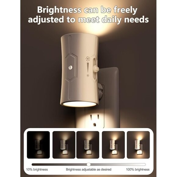 Night Light, LED Night Lights Plug into Wall, [2 Pack] Warm White  Adjustable Br - Picture 7 of 8